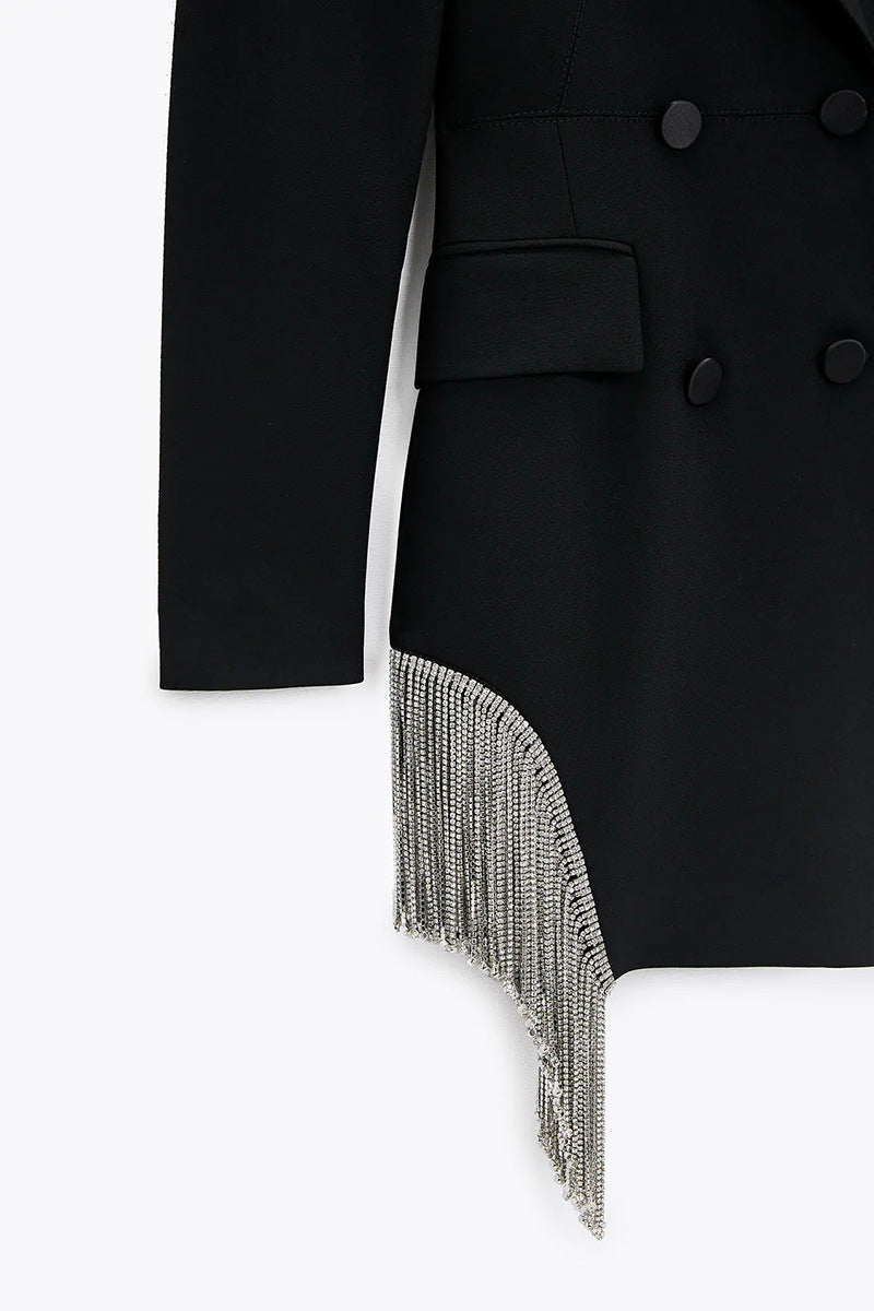 ZA Women Fashion Double-breasted Blazers Coat Long