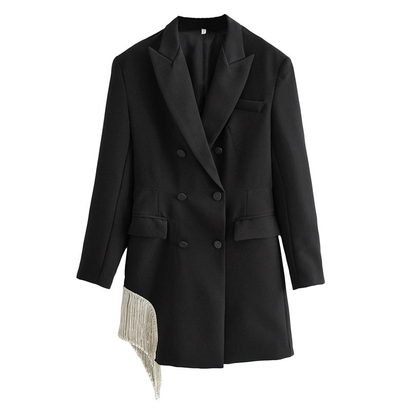 ZA Women Fashion Double-breasted Blazers Coat Long