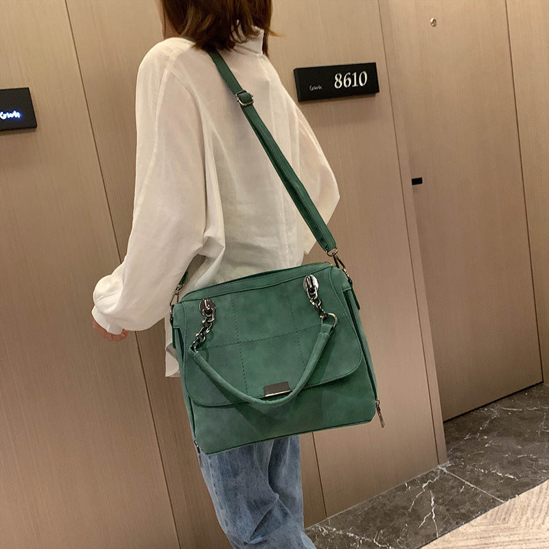 Matte Women Scrub Female Shoulder Bags Large Capacity