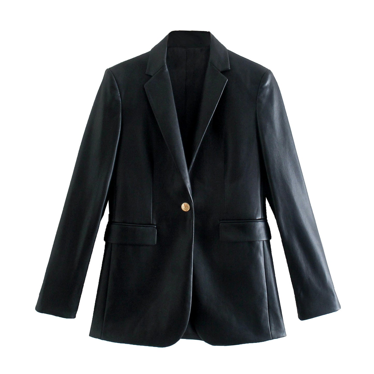 Temperament Pocket Decorated With A Button Coat