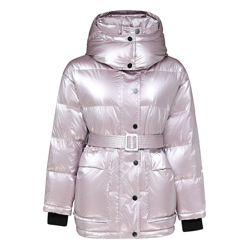 Winter Jacket Thick Mid-length Waist White Duck Down Jackets